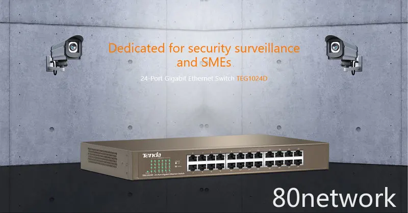 Tenda TEG1024D Full Gigabit 24-port RJ45 Network Switch 1000M Monitoring Security Switching Splitter Ethernet Hub Office Lan network switch