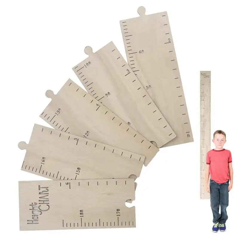 INS Nordic Wooden Kids Height Baby Growth Chart Handling Ruler Wall Decorations For Baby Kids Boys And Girl Height Checking Supp