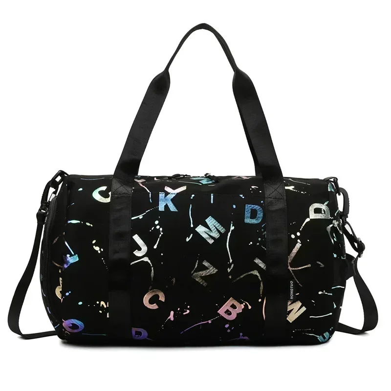 Gym Yoga Sport Dance Bag For Women Men Graffiti Letters Printing Travel Fitness Siwmming Dry Wet Waterproof Crossbody Deffle Bag 3