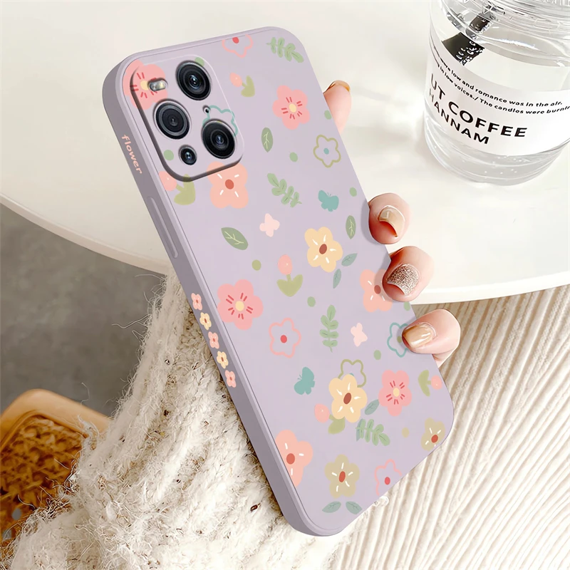 Elegant Floral Pattern Liquid Silicone Phone Case - Fashionable Flower Design