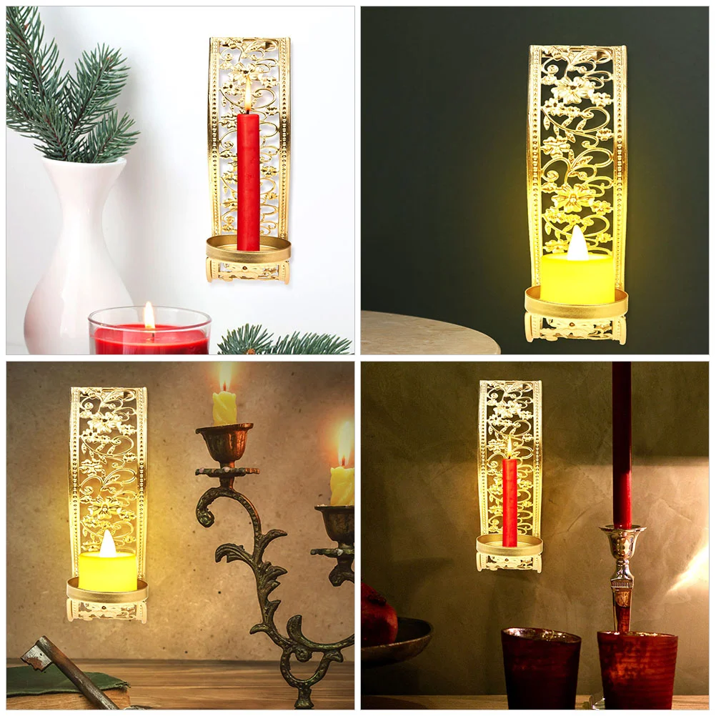 Candle holders Hollow Wall Candle Holders Middle East Style Metal Craft Wall Candle Stand Candlestick Holder