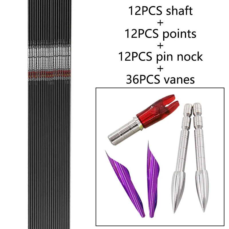 Flèches De Chasse Carbone SP400-1000 - 32 24T, Ailettes, ID4.2mm