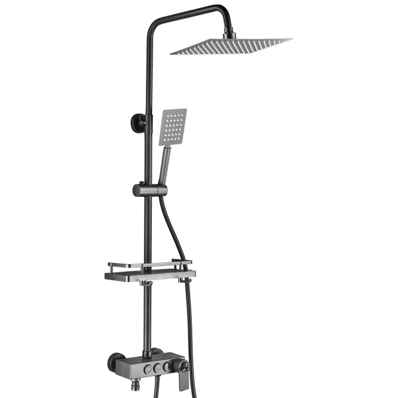 Stainless Steel Bathroom Home Constant Temperature Shower Shower Set BlackGun Grey Pressurized Bathroom Head Bath