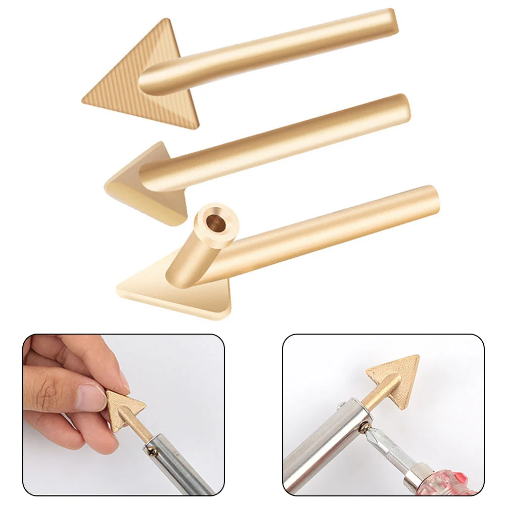 3pcs Soldering Iron Tips Steel Copper Repair Triangular Smoothing Head Welding Tips Replacement For 80 Watt Plastic Welding