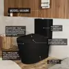 Modern Black Dual Flush Elongated Ceramic Toilet with Comfortable Seat Height 12'' Powerful & Quiet Self-Cleaning Design 2