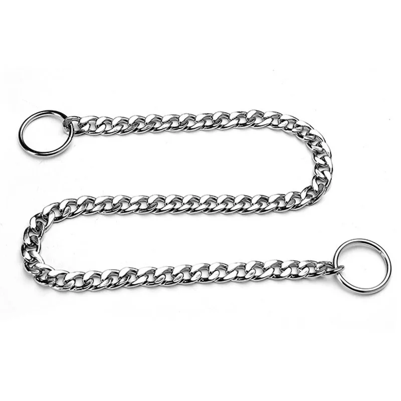Dog Collar Stainless Steel Dog Pinch Collar Slip Chains P Choke Collar for Training Small to Large Dogs Cozy Smooth Flat Design