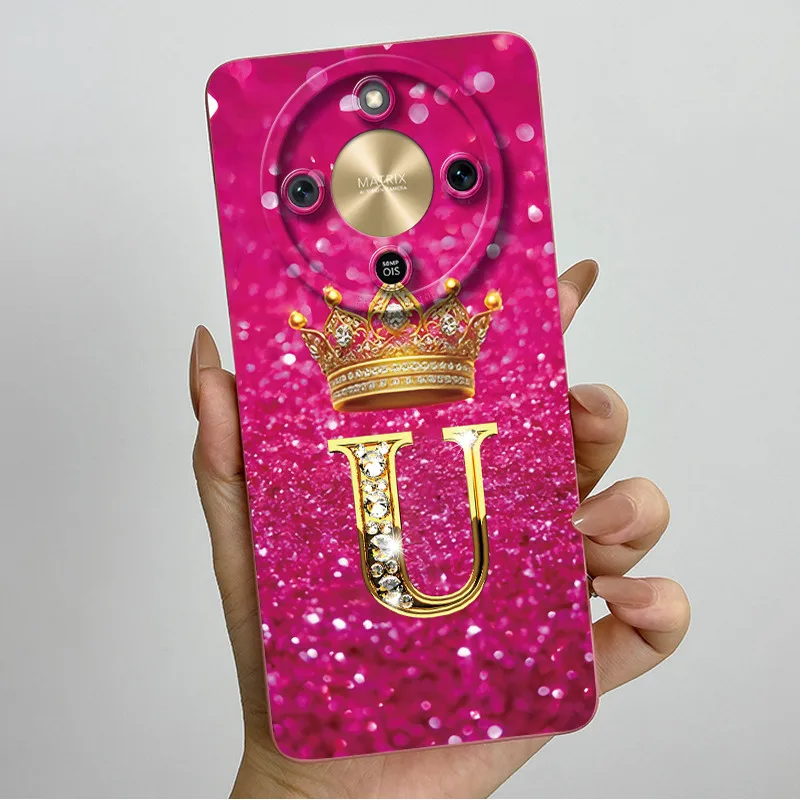 Fashion Initial Letter Couple Phone Case | Soft Silicone TPU Lens Protective Casing