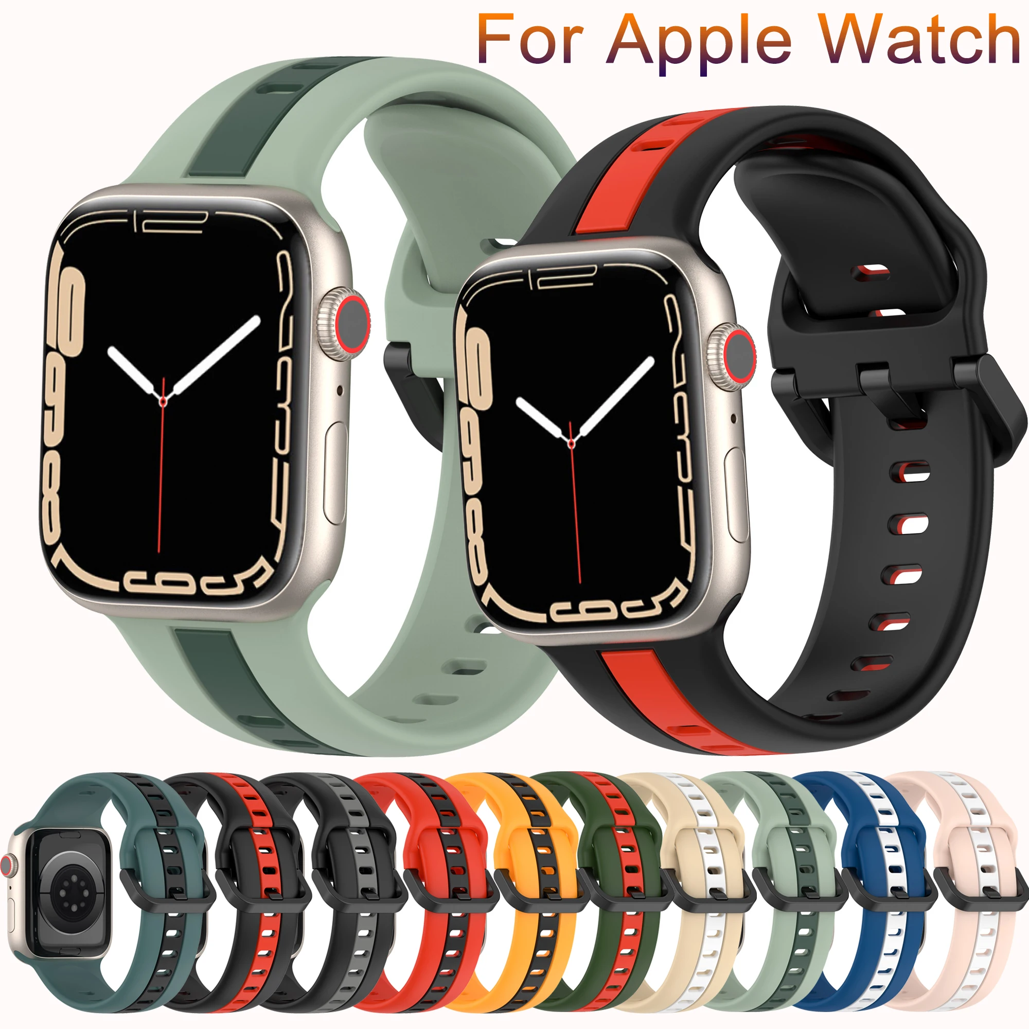 

New Band For Apple Watch Series 8 7 6 5 4 3 2 1 Strap Wristband For Apple Watch Band 44mm 40mm 45mm 41mm 38mm 42mm Band Bracelet