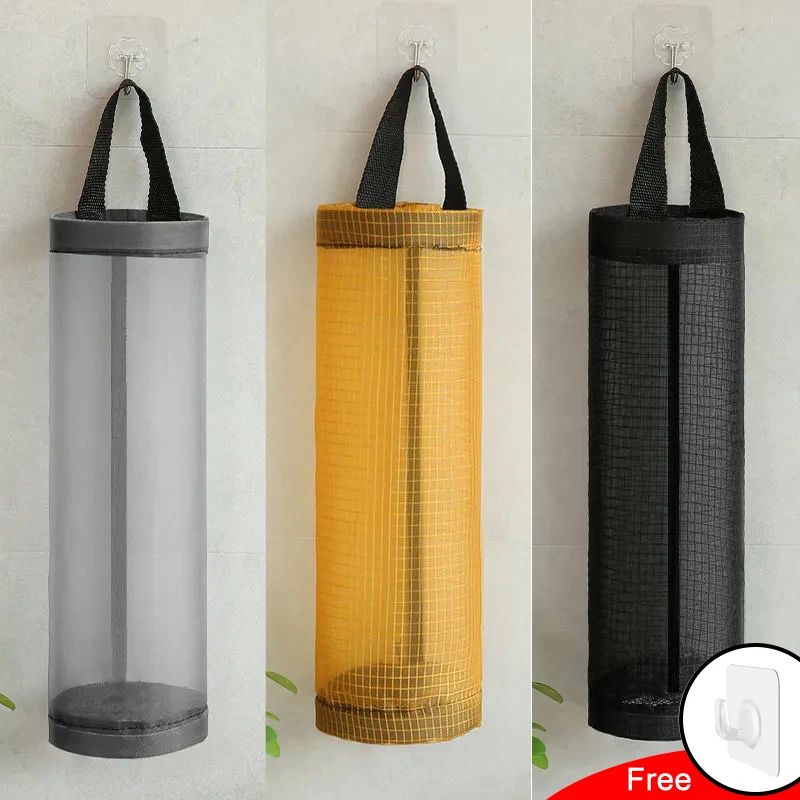 Soporte para bolsas de plástico, 2 piezas de poliéster para bolsas de  comestibles, dispensador de plástico, plegable, transpirable, lavable