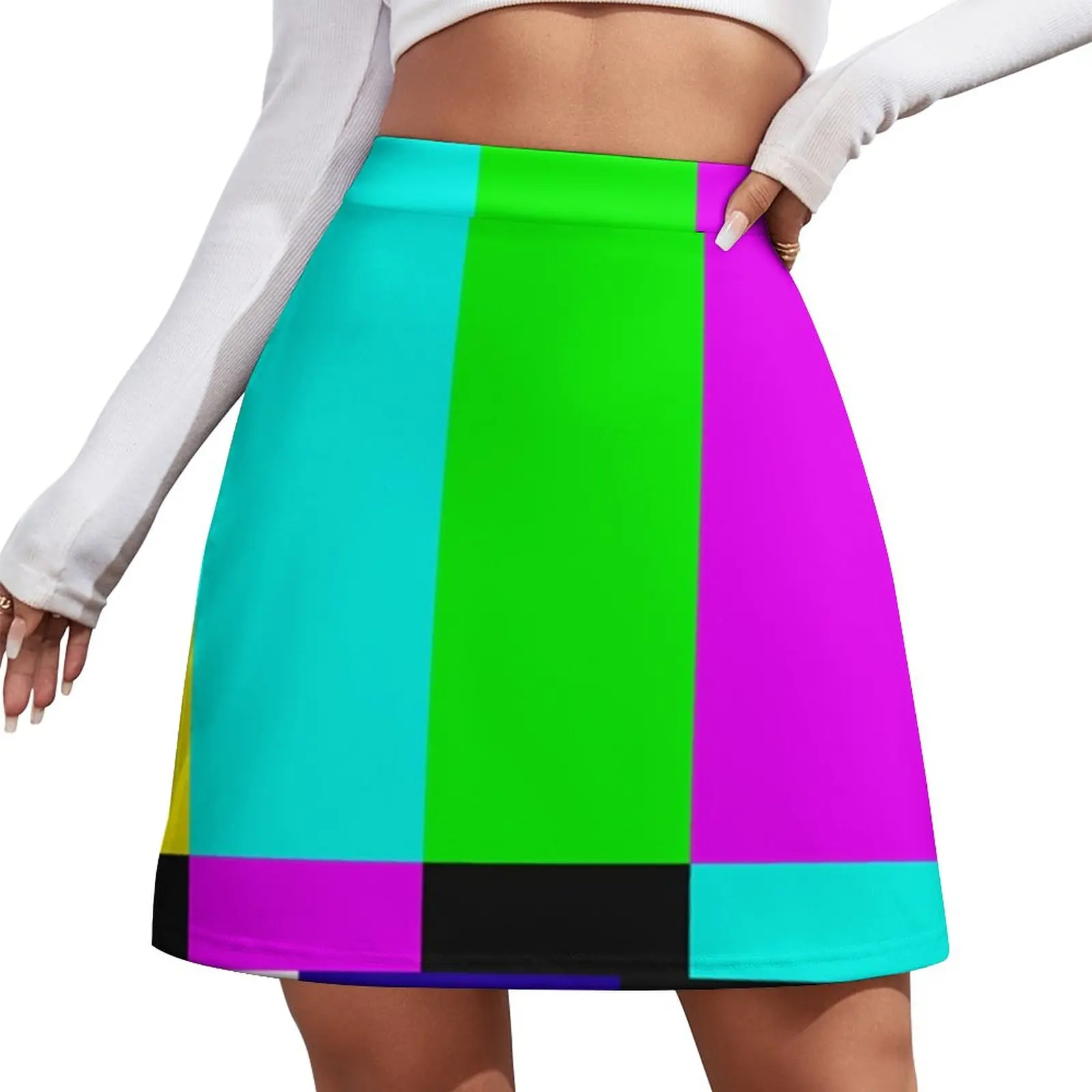 SMPTE Color Bars Mini Skirt korean ladies summer Sexy mini skirt korean summer clothes women's skirts trend 2023