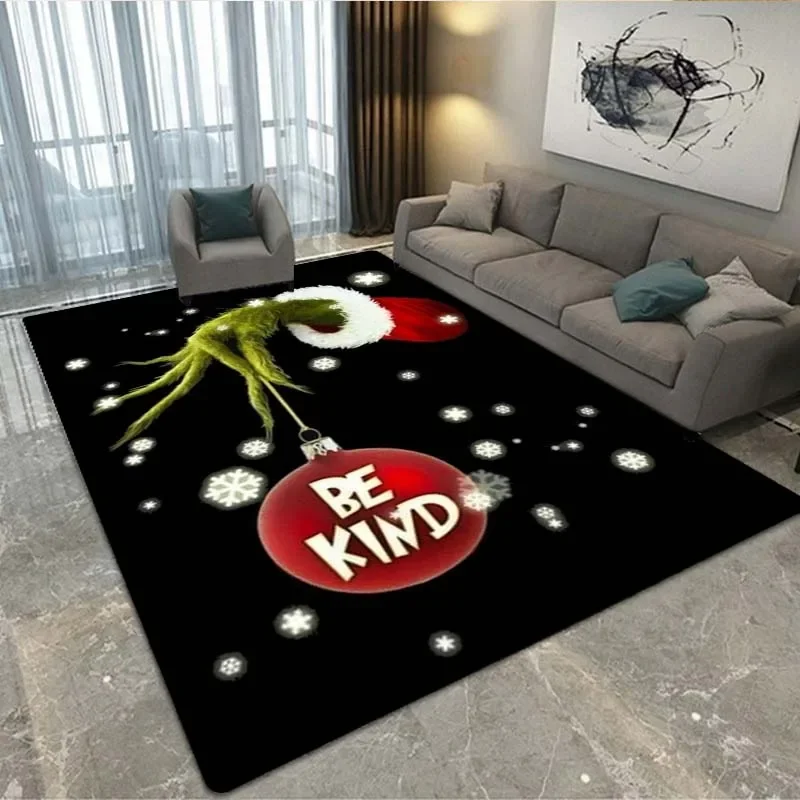

Grinch 3D Logo Printed Carpet Anti-Slip Living Room Carpet Area Carpet Bedroom Decoration Outdoor Carpet Yoga Mat Birthday Gift