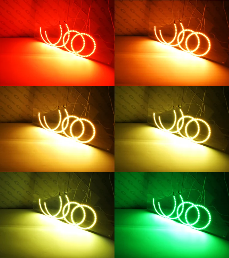 랜드로버 디스커버리 II 2 L318 2003 2004 주간 주행등 RF 리모컨 블루투스 앱 멀티 컬러 RGB LED 엔젤 아이즈 키트 헤일로 링