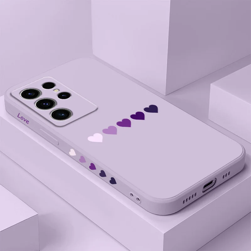 Gradient Heart Silicone Phone Case Cover