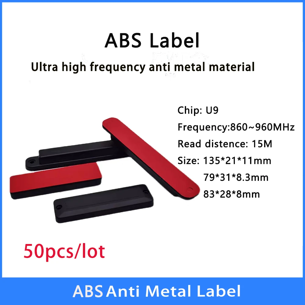 

50PCS RFID UHF anti metal ABS Tag, Resistant high-temperature RFID electric label ISO18000-6C EPC Gen2 860-960MHz High Quality