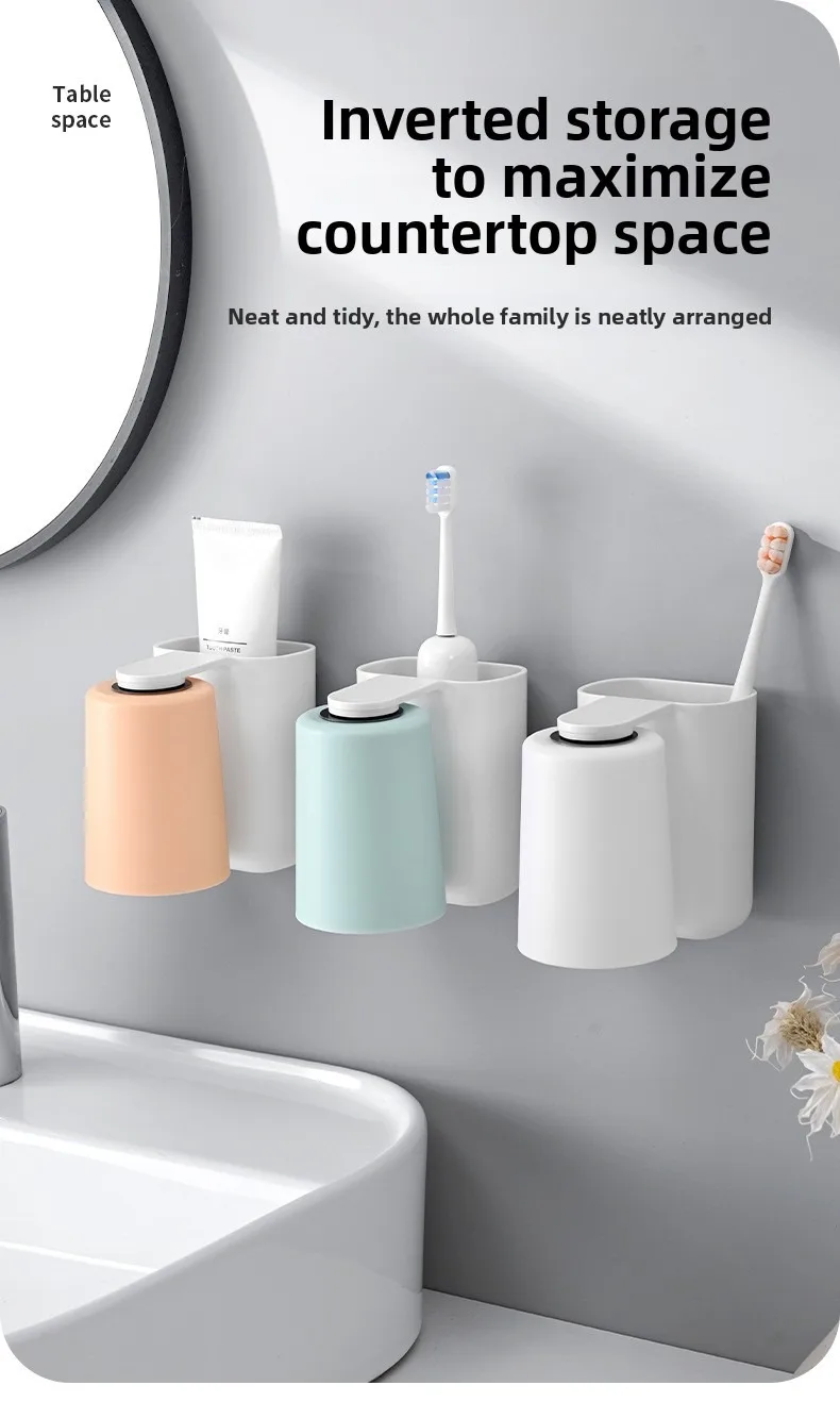 Bicchiere per collutorio magnetico con supporto a parete bagno_voghion.com