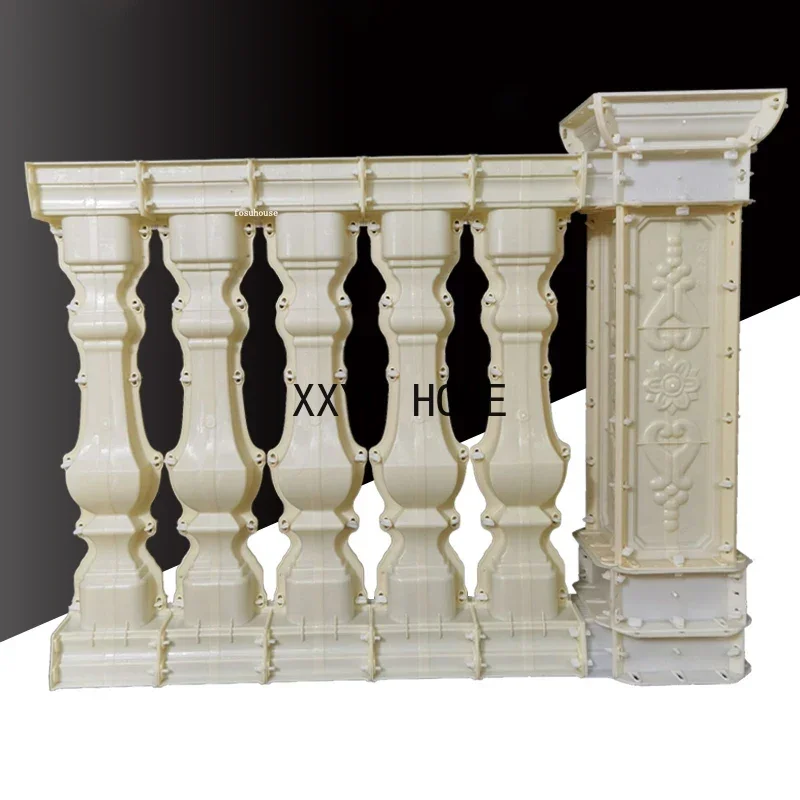 

European Roman Column Mold Villa Line Handrail Balcony Guardrail Cast-in-place Vase Column Cement Railing Mold Outdoor Tonnelles