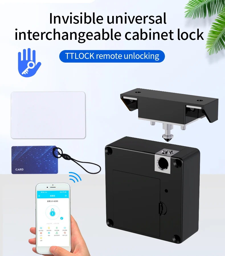 TTLOCK APP Cabinet Lock Drawer Invisible Electronic Lock 13.56M Rfid Card Smart