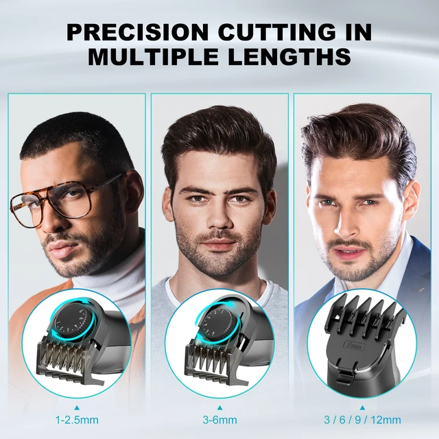 Kensen S30 4 in 1 Cordless Hair Clipper LED Display Men Beard/Nose Trimmer Rechargeable Barber Grooming Kit Hair Cutting Machine