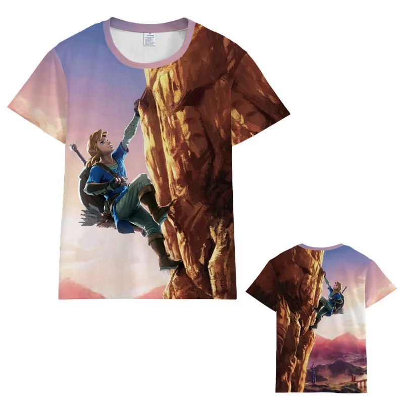 Zelda Tears of The Kingdom T-shirt Anime Cartoon Short Sleeve Cosplay Prom Dress Up Props Men Loose Breathable Clothes Tops Gift 5