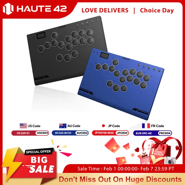 Haute42 M-Ultra Gen 2 Aluminium Alloy Fightstick Leverless Hitbox Controller For PC/ Ps4 / Ps5 Stickless Arcade Stick Controller