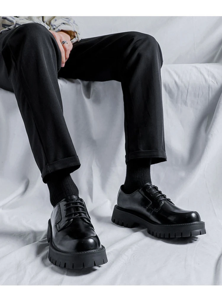 靴 High Sole Leather Shoes Casual Leather Shoes Man Men High Sole Platform japan