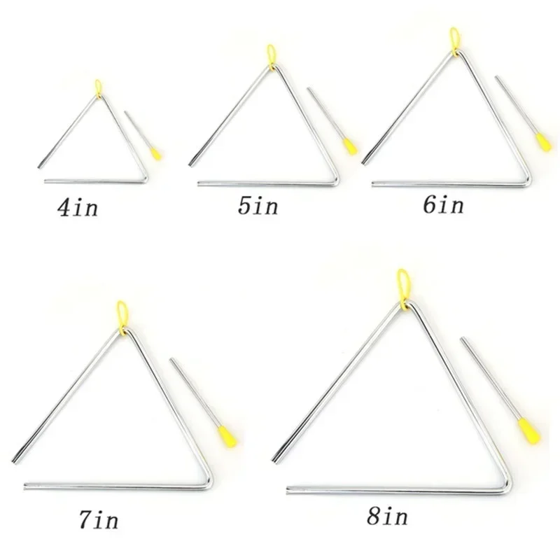 Triangle Orff Musical Instruments for Children, Band Percussion Educational Musical, Triangolo 4 ", 5", 6 7", 8