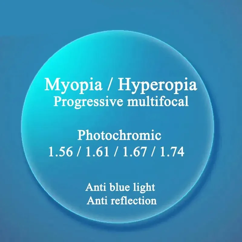 A Pair Optical Lens Anti Reflection Photochromic Progressive Multifocal Myopia Hyperopia 1.56 1.61 1.67 1.74 Index