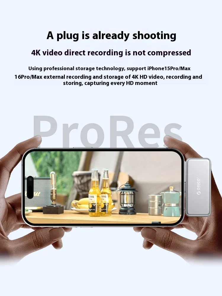 ORICO 마그네틱 휴대용 SSD 1TB 512GB 2TB 외장 PSSD 20Gbps iPhone15/16 Pro MateBook용 4K ProRes 비디오 녹화 지원