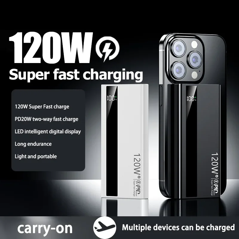 VIVO 200000mAh Power Bank 120W Ricarica rapida Caricabatteria portatile ad alta capacità Moblie Powerbank per iPhone Samsung Huawei - Image 2
