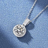 NeeTim – collier Moissanite 2 carats pour femmes, argent Sterling 100% S925 avec plaqué or blanc, bijoux en diamant de laboratoire, pendentif de mariage 4