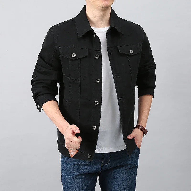 Autumn Men's Spring Top Casual Cotton Denim Jacket Trend Lapel Jacket 2022 Outdoor Camping Work Wear Bomber Tactical Jackets 4XL
