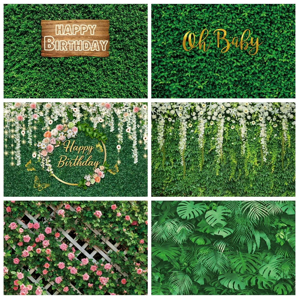 Green Screen Leaves Backdrop Flower Tropical Jungle Leaf Wall Grass