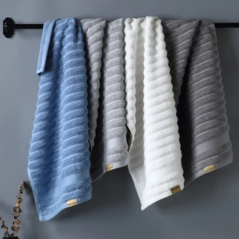 100% Cotton Towel Quality Face Bath Towels White Blue Grey Soft Feel Highly Absorbent Shower 1 Pcs Home Comfort Towel Bath Towel 4