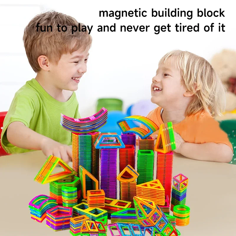 Kids Big Size Magnetic Building Blocks 20-100Pcs DIY Magnets Toys Montessori Boys Construction Set Educational Toy Children Gift