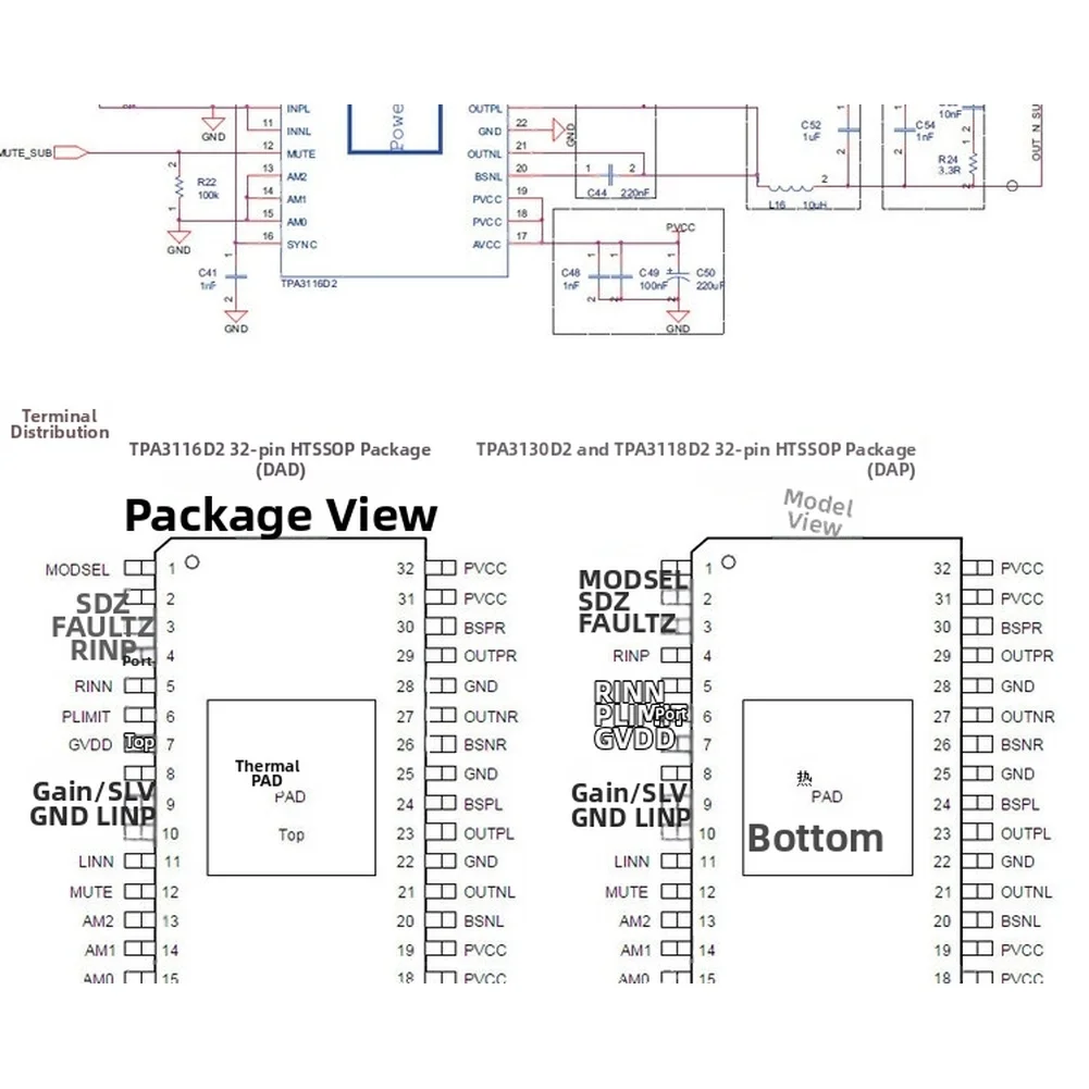 XH-M139 2.1 채널 디지털 오디오 보드 TPA3116D2 50Wx2 10*7*3cm PCB 오디오 보드용 12V-24V 광범위 전압