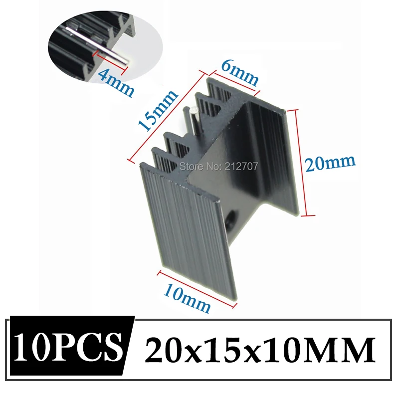 

10 шт./лот Gdstime 20x15x10 мм охлаждающий алюминиевый радиатор TO220 TO-220