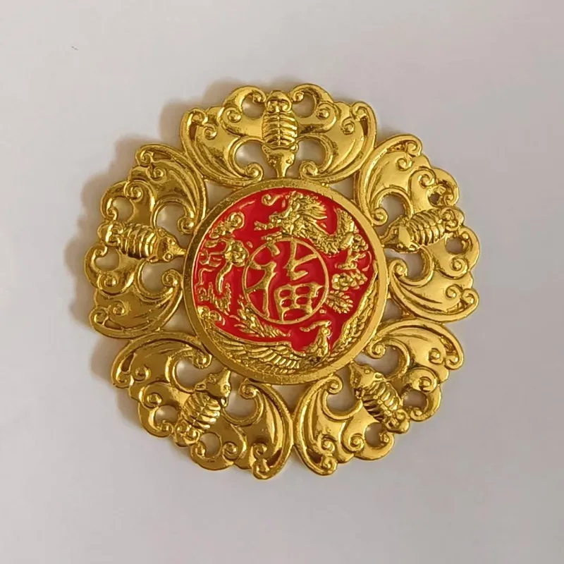 Wufu Linmen hollow spending ornament double-sided relief paint bat means spending money pendant Nafu home jewelry