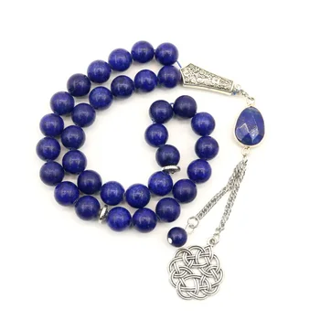 Natural blue gemstone Tasbih 33 66 99 beads luxury rosary muslim misbaha men s rosary