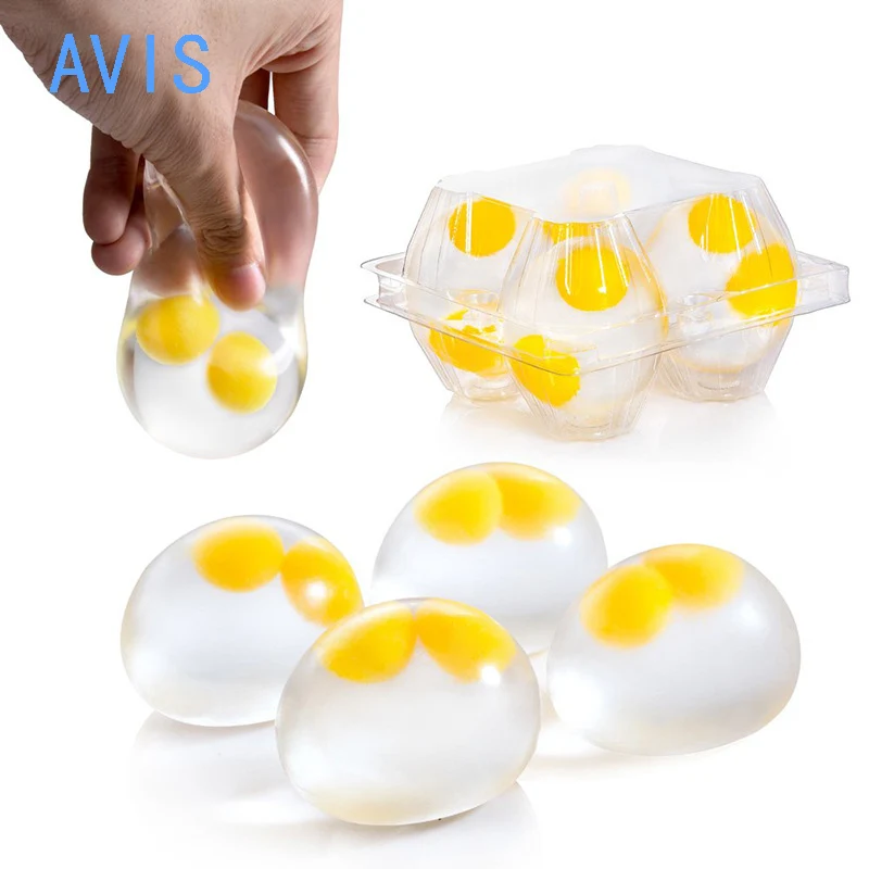 Squishies Funny Egg Splat Ball Scented Slow Rising Squeeze Toys Stress Relief Toys Doll Gift Stress Relief Eggs Yolk for Kids 