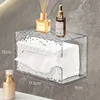 Bathroom Tissue Box Wall-mounted Paper Case Glacier Style Face Wash Towel Storage Container Sanitary Paper Holder Acrylic Boxes 2