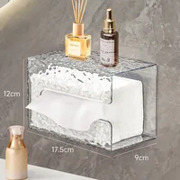 Bathroom Tissue Box Wall-mounted Paper Case Glacier Style Face Wash Towel Storage Container Sanitary Paper Holder Acrylic Boxes 2