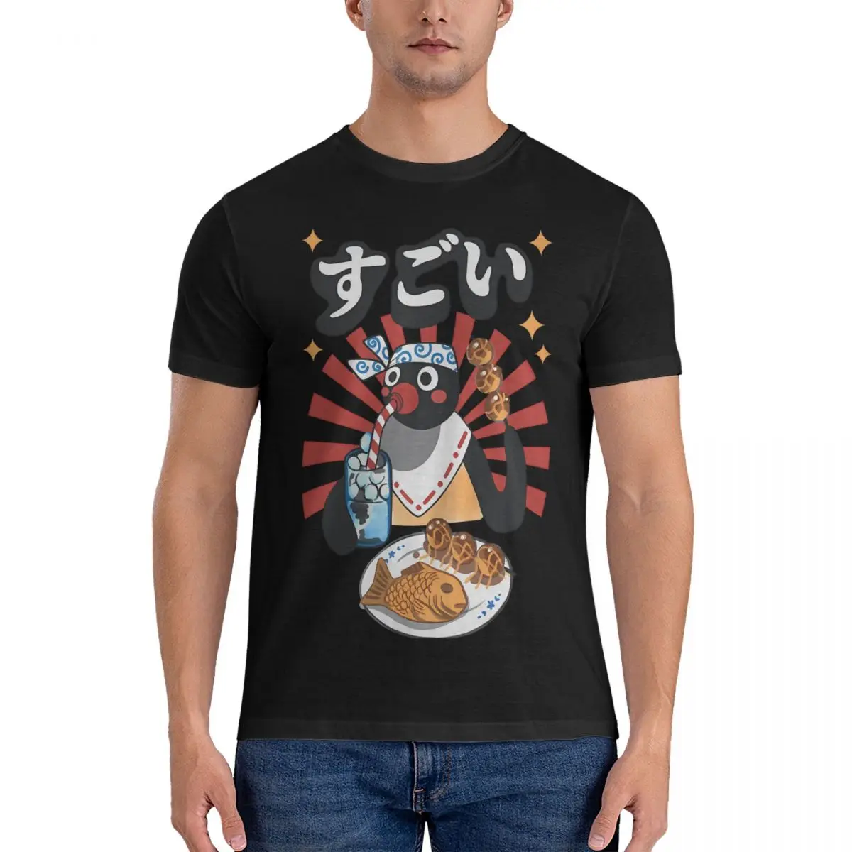 

Новинка, Мужская футболка Matsuri pmotor с круглым вырезом, 100% хлопок, футболка PINGU, футболка с коротким рукавом, топы с принтом