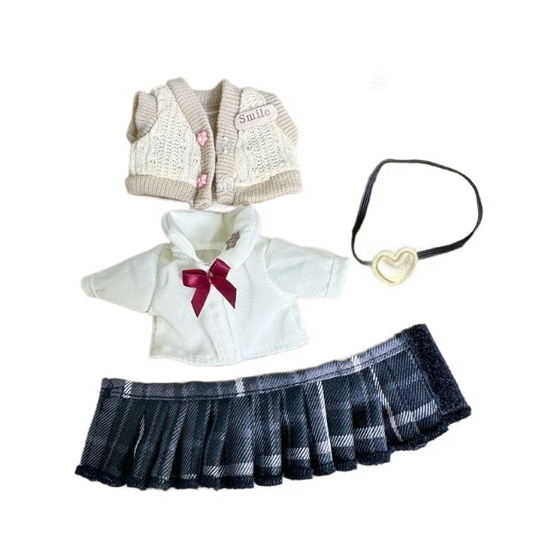 17cm labubu clothes pendant Labubu doll clothes keychain Labubu doll for JK skirt set cute 5