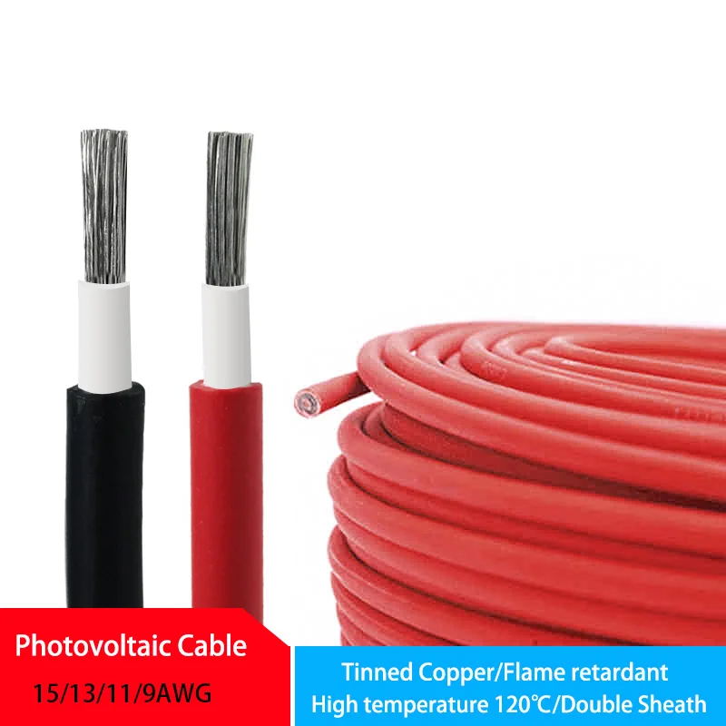 Cavo Solare Fotovoltaico Dc Single Core Pv1F15/13/11/9Awg Nucleo In Rame Stagnato Cavo Per Apparecchiature Solari A Basso Fumo Reticolato