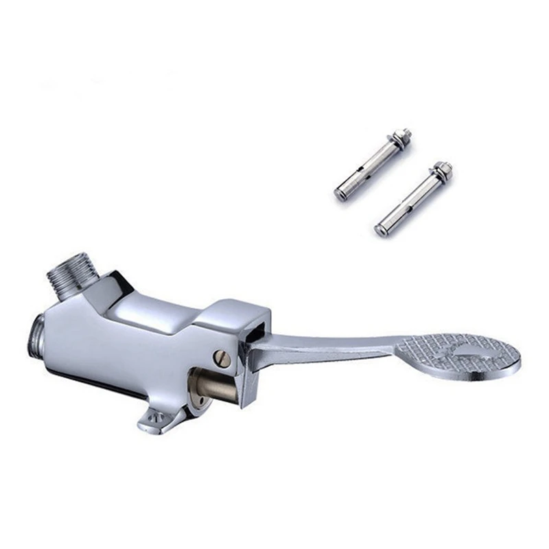 

Hot Floor Foot Pedal Control Switch Tap Valve Faucet Copper Basin Single Cold Water Tap Bathroom Hotel Pedal