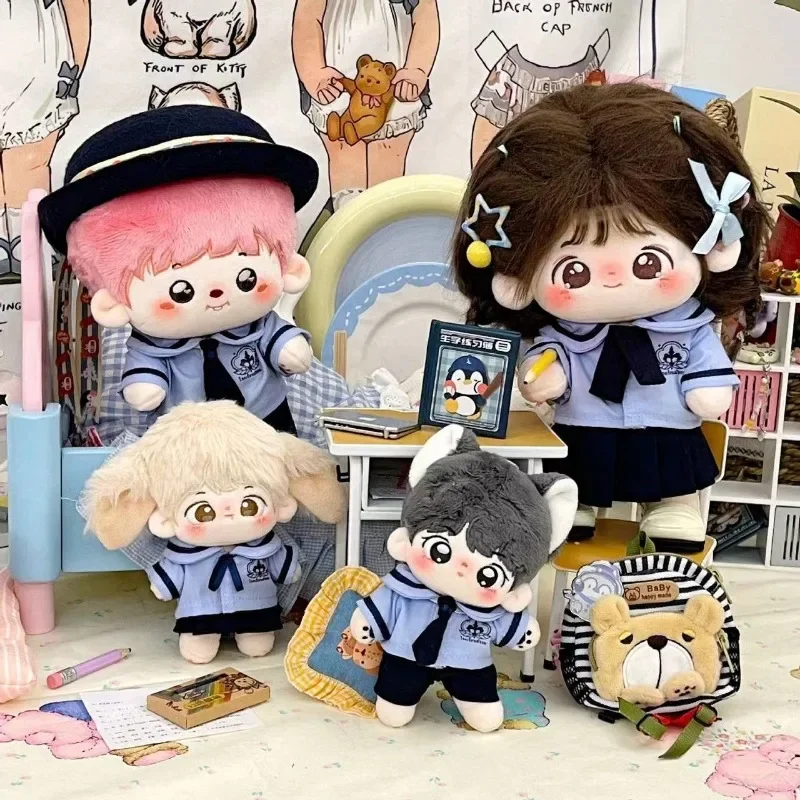 10cm 20cm baby clothes cute Thai school uniform set cotton doll changing without attributes 2
