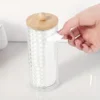 Acrylic Makeup Cotton Pad Holder, Clear Diamond Pattern Cotton Pads Organizer Dispenser Bathroom Jars for Round Cotton Display 1