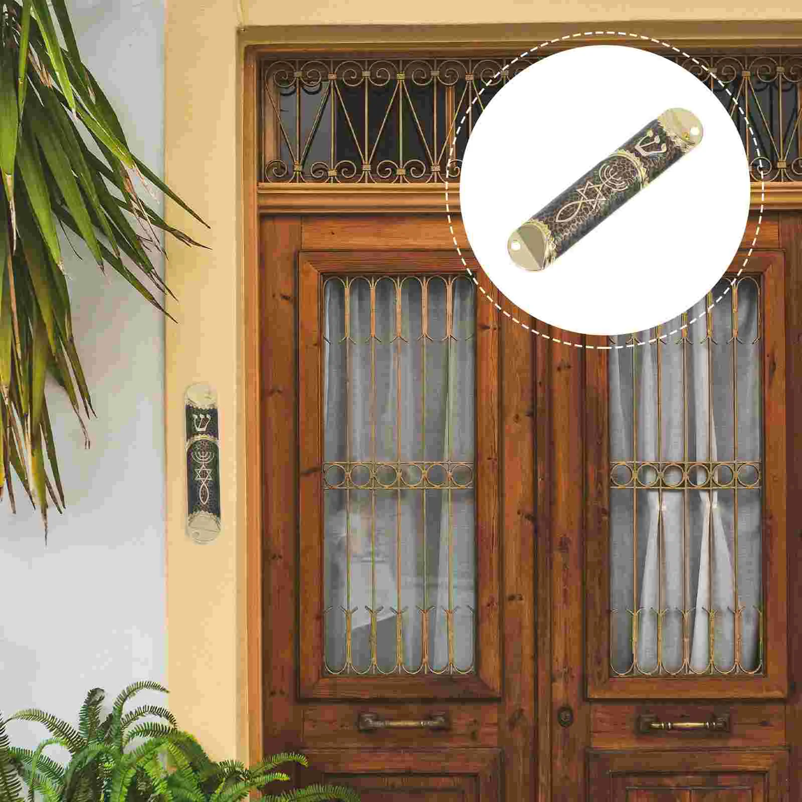 Mezuzah Scroll Jewish Door Practical Mezuza Metal Mezuza Plaque Judaica Gift with Scroll 3