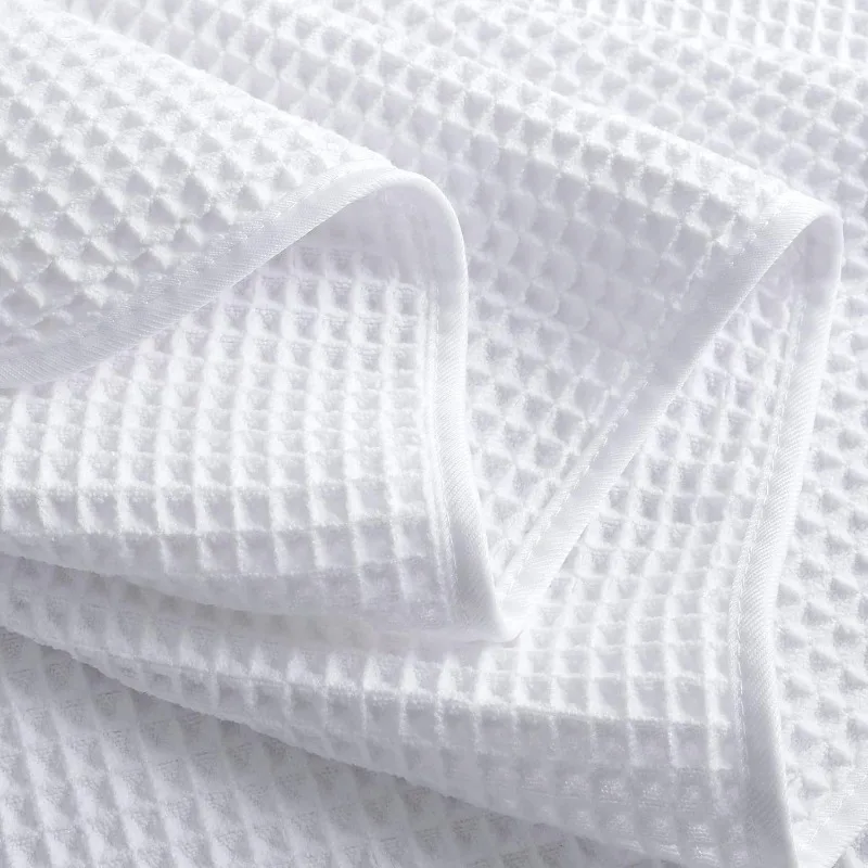 Microfiber Oversize Quick Dry Lint Free Bath Towel, 60 x 30 in, 4 Pack (White, Waffle Weave) 4