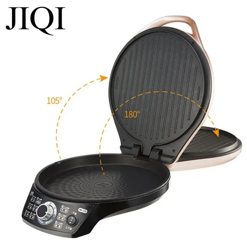 JIQI Household Double Sided Heating Electric Skillet Crepe Pancake Maker Automatic Pizza Pie Cooking Machine BBQ Tool Frying Pan 3
